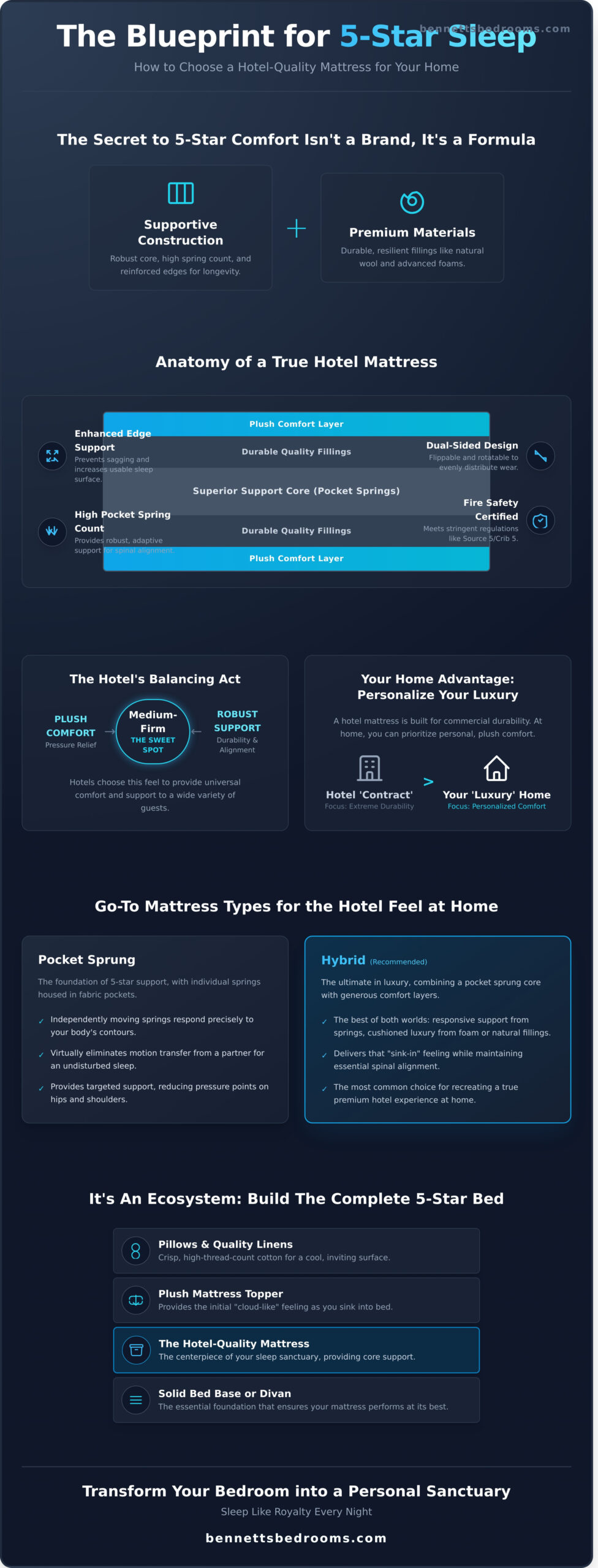 Get That 5-Star Feeling: Your Guide to Choosing a Hotel Quality Mattress for Home - Infographic